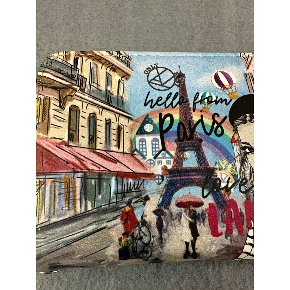 LANY Paris Graphic Zip Around Wallet Pink Travel Eiffel Tower Wristlet - Picture 2 of 7